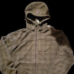 Lululemon Checkerboard Hoodie - Men's Size L - Brown - RETRO Vintage Design!